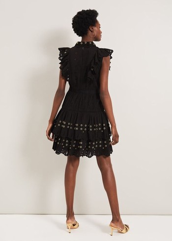 Phase Eight Ana Ruffle Dress Black Canada | FQZXJT-175